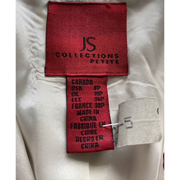 JS Collections Pale Multi Floral Print 100% Silk Button Front Jacket 8P - Picture 2 of 10